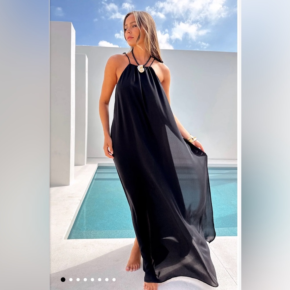 Black tie strap dress